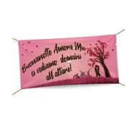 BANNER STRISCIONE MATRIMONIO - Buonanotte Amore mio ci vediamo domani all'altare - BANNER PVC ANCHE DA ESTERNO GARANZIA 5 ANNI (200X100 CM)