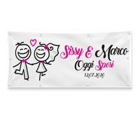 BANNER STRISCIONE MATRIMONIO - OGGI SPOSI MOD 5 - PERSONALIZZATO CARTA/PVC