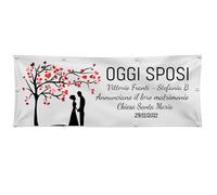 BANNER STRISCIONE MATRIMONIO - OGGI SPOSI PERSONALIZZATO - BANNER/CARTA