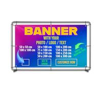 Banner Striscione Personalizzato con Foto/Logo/Testo Decorazione per Compleanno Banner per Interni ed Esterni Grande XXL Bandiera per Eventi Festival Formato