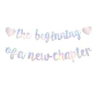 Banner The Beginning of A New Chapter, Banner Pre-Infilato per La Festa d'Addio Forniture La Festa d'Addio Banners Il Prossimo Capitolo per Laurea In Pensione (Iridescente)