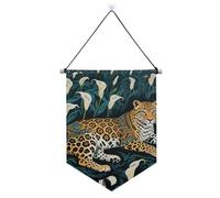 Banner tribale Leopard White Calla Lily da appendere con asta telescopica banner cortile esterno arredamento patio per Festival e giorno speciale