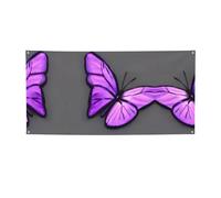 Banner versatile per feste con stampa di farfalle viola,Migliori bandiere banner per eventi,Per decorazioni per feste di compleanno