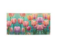 Banner versatile per feste con stampa tulipani rossi,Migliori bandiere banner per eventi,Per decorazioni per feste di compleanno