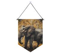 Banner vintage Boho elefante girasoli da appendere con asta telescopica gagliardetto bandiere da appendere decorazioni per feste per interni ed esterni