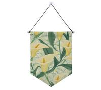 Banner vintage giallo calla Lily Flowers appeso con asta telescopica banner festa decorazione esterna per porte, pareti, finestre, giardini, cortile