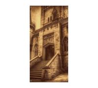 Banner vintage medievale per porta castello 90 x 180 cm striscioni per feste cartello di benvenuto stagionale decorazione verticale porta appeso per portico ingresso decorazione giardino