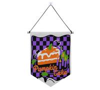 Banner viola a scacchi per torta di Halloween da appendere con asta telescopica banner porta decorazioni per feste all'aperto per interni, feste all'aperto suministros para fiesta de a?o nuevo
