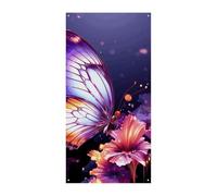 Banner viola per porta farfalla benvenuto primavera estate copertura per porta sfondo appeso bandiera portico segno per porta d'ingresso decorazioni per feste stagionali per interni ed esterni