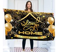 Banner Welcome Home (Welcome Back) - 1,5 m x 0,9 m con 4 fori in ottone - Stampa digitale vivida, poliestere spesso 110 denari, doppia cucitura