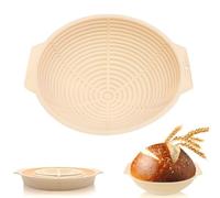 Banneton in silicone Cesto pieghevole antipane, accessorio ovale per cottura a lievito, cestino debole ovale, accessorio per la preparazione del pane, set rotondo (beige, rotondo)
