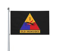 Bannière 1ª Divisione Corazzata Dell'Esercito Degli Stati Uniti Coutures Doubles Bandiera Decorazioni Bandiere Pirata Per Activités Sportives Parata Home 3X5Ft