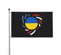 Bannière Amiamo L'America E L'Ucraina Per Sempre Decor Bandiere Pirata Durevole Garden Flag Per Esterno Activités Sportives Marce 3X5Ft