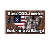 Bannière Benedici Dio America Occhielli In Metallo Bandiere Pirata Decor Garden Flag Per Raduni Conferenza Giardino 3X5Ft