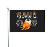 Bannière Calcio E Football Del Giorno Della Partita Dei Leopard Occhielli In Metallo Bandiere Pirata Doppie Cuciture Garden Flag Per Esterno Raduni Bar 3X5Ft
