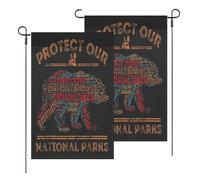 Bannière I Nostri Parchi Nazionali Sono Protetti, Gli Alberi Sono Naturali Colore Vivido Bandiere Pirata Personalizzata Garden Flag Per Marce Eventi Interno 3X5Ft