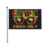 Bannière Juneteenth, Mese Della Storia Dei Neri Doppie Cuciture Bandiere Pirata Colore Vivido Garden Flag Per Home Raduni Marce 3X5Ft