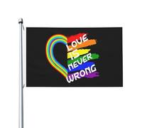 Bannière L'Amore Arcobaleno Del Gay Pride Non Sbaglia Mai Doppie Cuciture Bandiera Personalizzata Bandiere Pirata Per Eventi Raduni Marce 3X5Ft