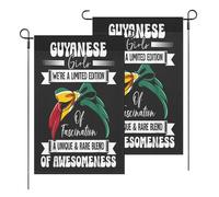 Bannière Mappa Guyanese Nel Giardino Delle Lingue Del Mondo Colore Vivido Bandiera Coutures Doubles Garden Flag Per Activités Sportives Bar Esterno 3X5Ft