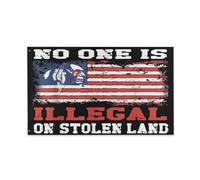 Bannière Nessuno È Illegale Sulle Terre Rubate Dei Nativi Americani Colore Vivido Bandiere Pirata Resistente Ai Raggi Uv Garden Flag Per Parata Esterno Eventi 3X5Ft