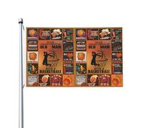 Bannière Non Sottovalutare Mai Un Vecchio Con Un Pallone Da Basket Poliestere Bandiere Pirata Personalizzata Garden Flag Per Conferenza Home Bar 3X5Ft