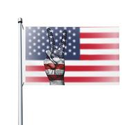 Bannière Segno Della Pace Con La Mano E Gli Stati Uniti Decorazioni Garden Flag Decor Bandiere Pirata Per Activités Sportives Parata Bar 3X5Ft