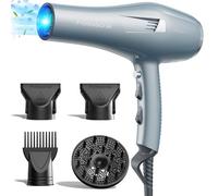 BANNILU Asciugacapelli Professionale 2000W Ionico, 130M Ioni, 4 Accessori | Diffusore magnetico, luce blu, controllo intelligente NTC, cavo da 1,8 m e assistenza dedicata fino a 5 anni.