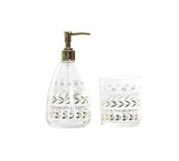 BAÑO SET 2 CRISTAL ABS 9X9X18 400 HOJAS DORADO