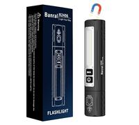 Banral Torcia tattica ricaricabile, lampada da officina a LED con magnete e luce laterale, rosso blu, estremamente luminosa, zoom, torcia EDC impermeabile, per auto e campeggio