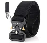 Bansga Cintura Tattica Militare Maschile, Cintura Resistente in Nylon, Utilizzata per la Caccia e l'esecuzione di Esercitazioni Militari (A-Black)