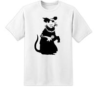 BANSKY CANTANDO MC RAT GRAFFITI T SHIRT - RETRO UOMINI DONNE RETRO TOP GUN STAG