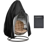 BANTASE Copertura For Sedia Sospesa, Uovo For Altalena Da Esterno, Telone Protettivo, Impermeabile Antivento Resistente Ai Raggi UV(Black,115x190cm)