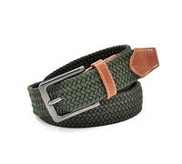 Bantopgong Cintura da uomo in vita elastica in tela elastica tessuta elastica 3,4cm di larghezza per cintura intrecciata in nylon da uomo, Verde, 150cm