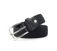 Bantopgong Cintura elastica da uomo Cintura elastica da donna a righe per cintura intrecciata a maglia Cintura intrecciata in nylon da 95cm - 160cm, Nero, 160cm