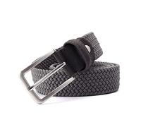 Bantopgong Cinture elastiche da uomo Cinture casual elasticizzate in tessuto intrecciato Cintura casual da uomo da 3,4cm di larghezza, Grigio, 160cm