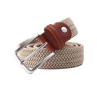 Bantopgong Cinture elastiche da uomo Cinture casual elasticizzate in tessuto intrecciato Cintura casual da uomo da 3,4cm di larghezza, Beige, 160cm