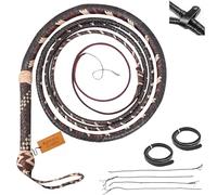 Bantoro Crafts Marrone, rosso e crema Frusta in pelle di canguro Bullwhip16 Trecce Fili Pelle intrecciata Frusta che schiocca forte (6 Piedi (1,8 Metri))