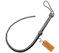 Bantoro Crafts Nero Frusta a coda singola Lunghezza 3 piedi/0,90 metri Frusta 8 warkoczy. Pleciona skóra Frustatore della coda del drago Equitazione equestre Pelle di vacchetta
