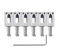 Banworks 10,5 mm (13/32 pollici) Modern Bridge Saddles Set per chitarre elettriche Fender Strat ST Tele 52,5 mm (2-1/16 pollici) Spaziatura delle corde Confezione da 6 JT/QM-01 Cromato