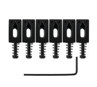 Banworks 10,5 mm (13/32 pollici) Modern Bridge Saddles Set per chitarre elettriche Fender Strat ST Tele 52,5 mm (2-1/16 pollici) Spaziatura delle corde Confezione da 6 JT/QM-01 Nero