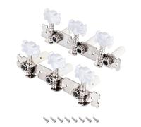 Banworks 3 + 3 accordatori per chitarra classica Meccaniche 3L3R Chitarra Tuning Pioli Chiavi per Chitarre Classiche JT/JXQ-11-S Cromato con Pulsante Bianco Perla