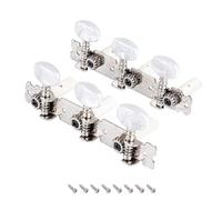Banworks 3 + 3 accordatori per chitarra classica Meccaniche 3L3R Chitarra Tuning Pioli Chiavi per Chitarre Classiche JT/JXQ-11-S Cromato con Pulsante Rotondo Bianco Perla