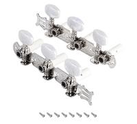 Banworks 3 + 3 accordatori per chitarra classica Meccaniche 3L3R Chitarra Tuning Pioli Chiavi per Chitarre Classiche JT/JXQ-11-L Cromato con Pulsante Rotondo Bianco Perla