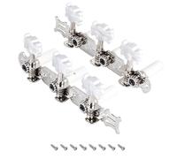 Banworks 3 + 3 accordatori per chitarra classica Meccaniche 3L3R Chitarra Tuning Pioli Chiavi per Chitarre Classiche JT/JXQ-11-L Cromato con Pulsante Bianco Perla