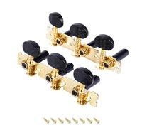 Banworks 3 + 3 accordatori per chitarra classica Meccaniche 3L3R Chitarra Tuning Pioli Chiavi per Chitarre Classiche JT/JXQ-11-S Dorato con Gomma Nera