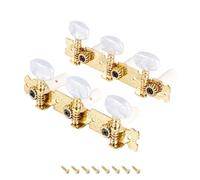 Banworks 3+3 accordatori per chitarra classica teste di macchina 3L3R Chitarra Tuning Pioli Chiavi per Chitarre Classiche JT/JXQ-11-S Oro con Pulsante Rotondo Bianco Perla