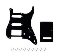Banworks 3-Ply Electric Guitar HSS Pickguard & Backplate Tremolo Cover Set | 11-Hole Pickguard e 6-Hole Tremolo Cover per USA/MX Fender Modern Standard Stratocaster Strat ST JT/HB-09 Nero Lucido