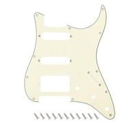 Banworks 3-Ply HSS Pickguard per Chitarra Elettrica 11-fori American ST | Ritaglio Humbucker a 2 viti con angolo quadrato per Fender Modern Standard Stratocaster Strat ST JT/HB-02 Avorio