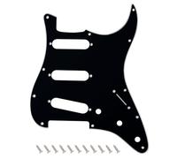 Banworks 3-Ply Pickguard per Chitarra Elettrica 11-Hole American ST SSS | Guitar Scratch Plate per Fender Modern Style Standard Stratocaster Strat ST JT/HB-01 Glossy Black USA/Messico