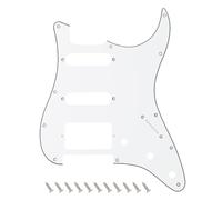 Banworks 3 strati Strat HSS Battipenna per chitarra elettrica a 11 fori Battipenna SSH Piastra antigraffio per USA/Messico Stile moderno Standard Stratocaster ST JT/HB-02 Bianco